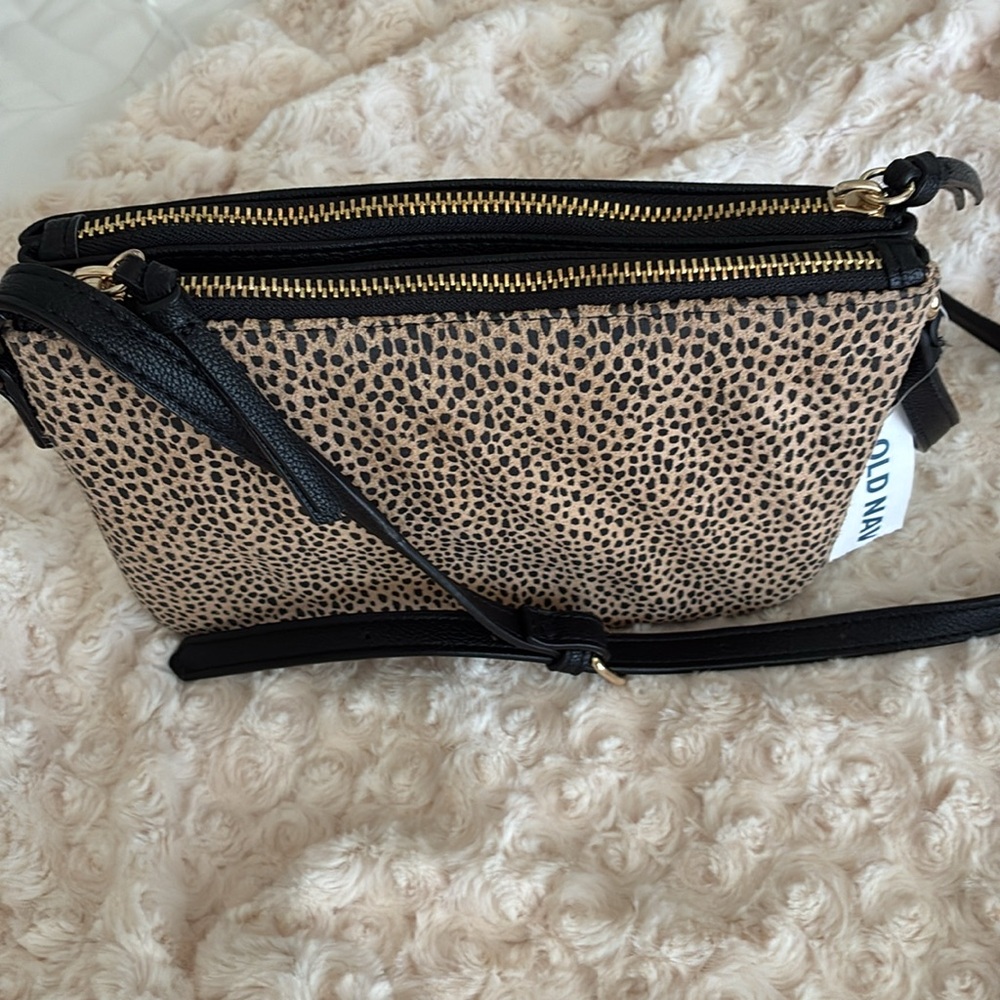 NWT Old Navy Dual - Zipper Animal Print Crossbody Bag (Purse)